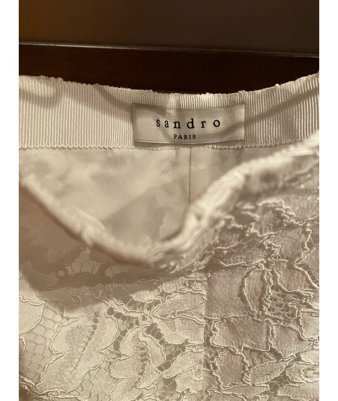 SANDRO Белая кружевная юбка миди, фото 2