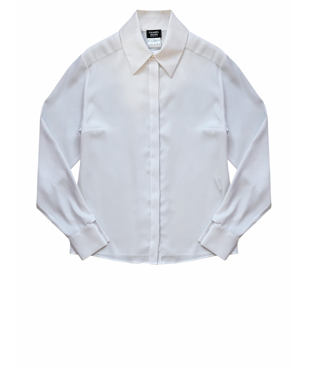 CHANEL PRE-OWNED Белая шифоновая рубашка, фото 1