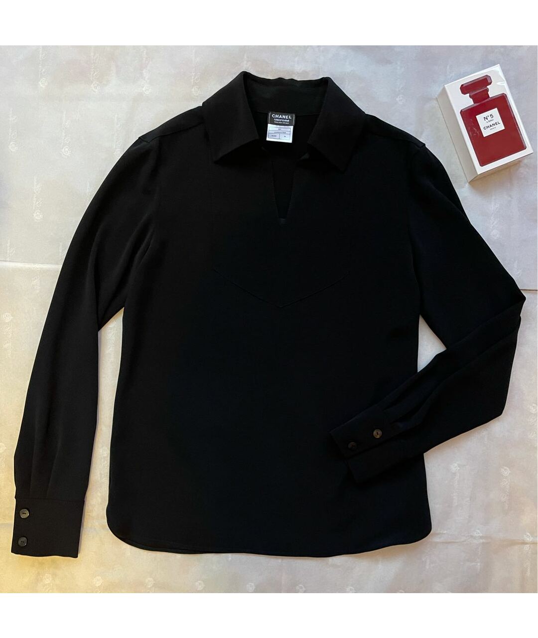 CHANEL PRE-OWNED Черная полиэстеровая рубашка, фото 7