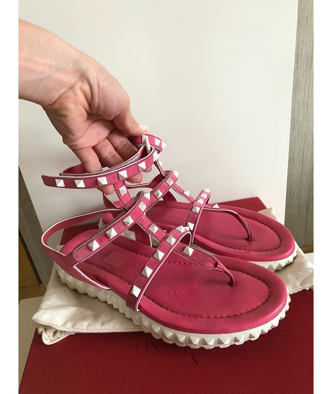 VALENTINO GARAVANI Розовые кожаные сандалии, фото 6