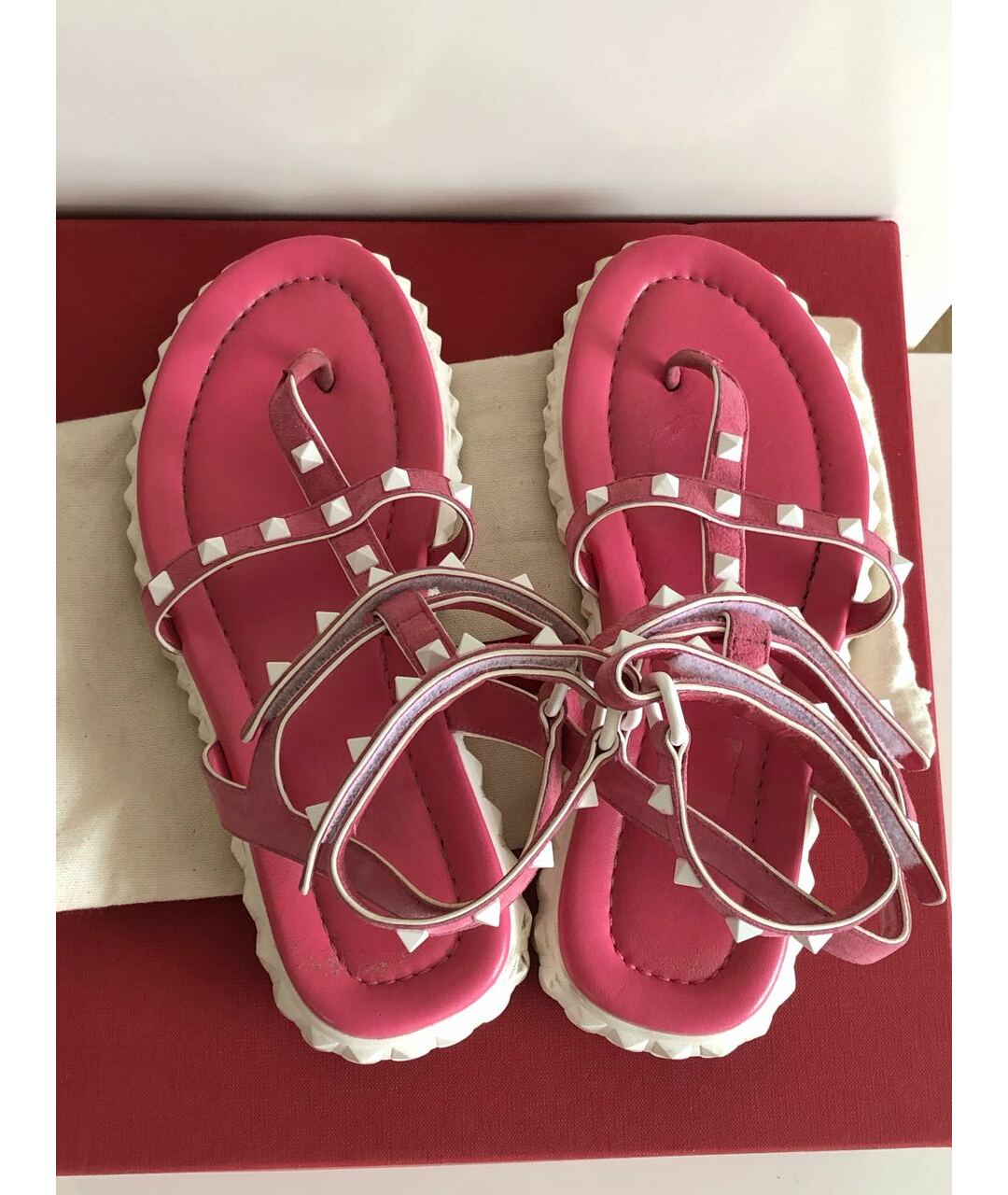 VALENTINO GARAVANI Розовые кожаные сандалии, фото 4