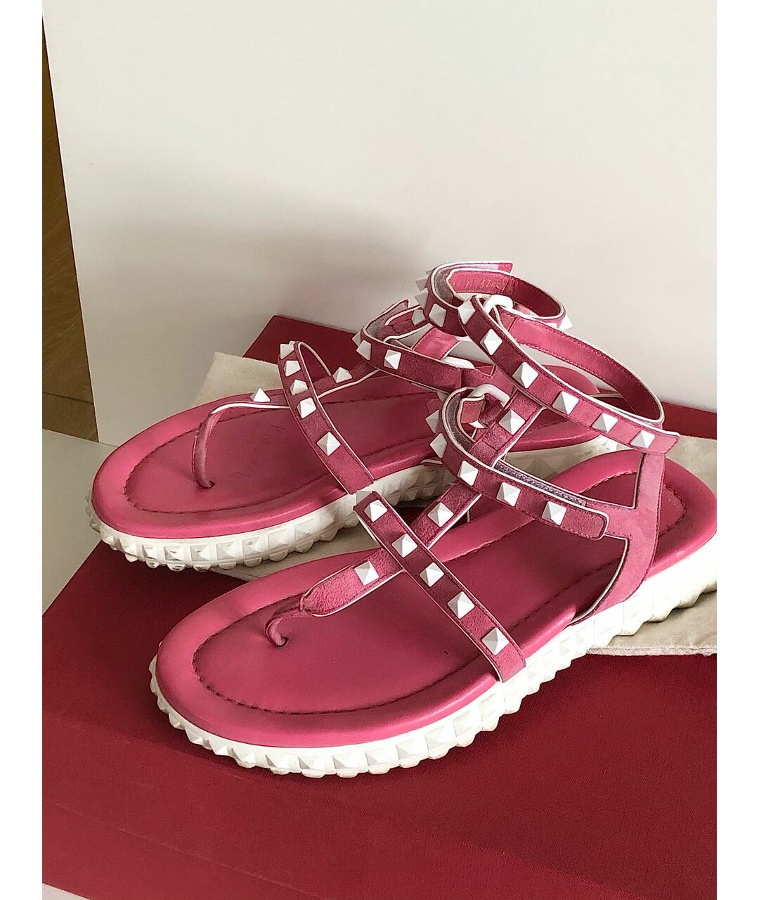 VALENTINO GARAVANI Розовые кожаные сандалии, фото 2