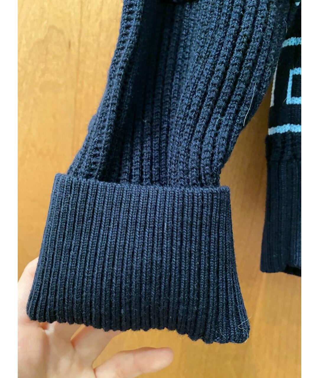 VERSACE Темно-синий шерстяной джемпер / свитер, фото 4