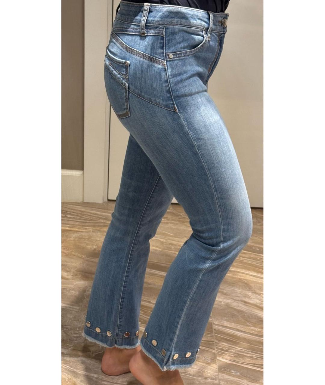 SPORT MAX CODE Голубые хлопко-эластановые прямые джинсы, фото 8