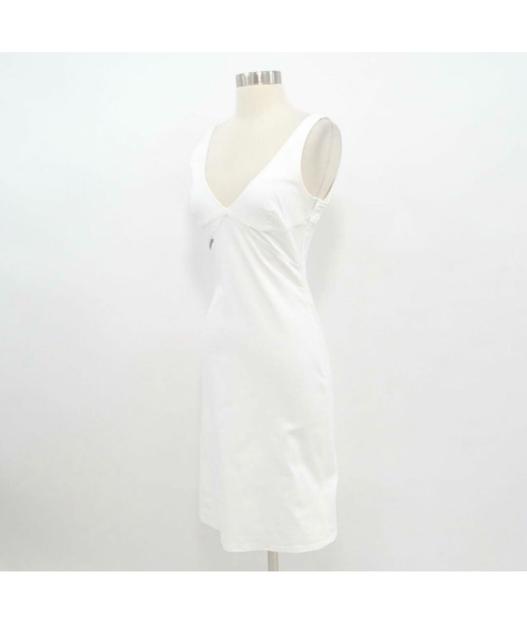 VERSACE JEANS COUTURE Белое хлопко-эластановое повседневное платье, фото 3
