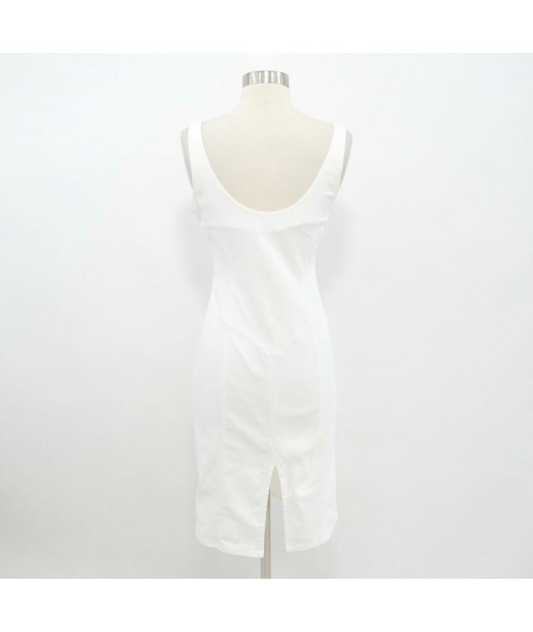 VERSACE JEANS COUTURE Белое хлопко-эластановое повседневное платье, фото 2