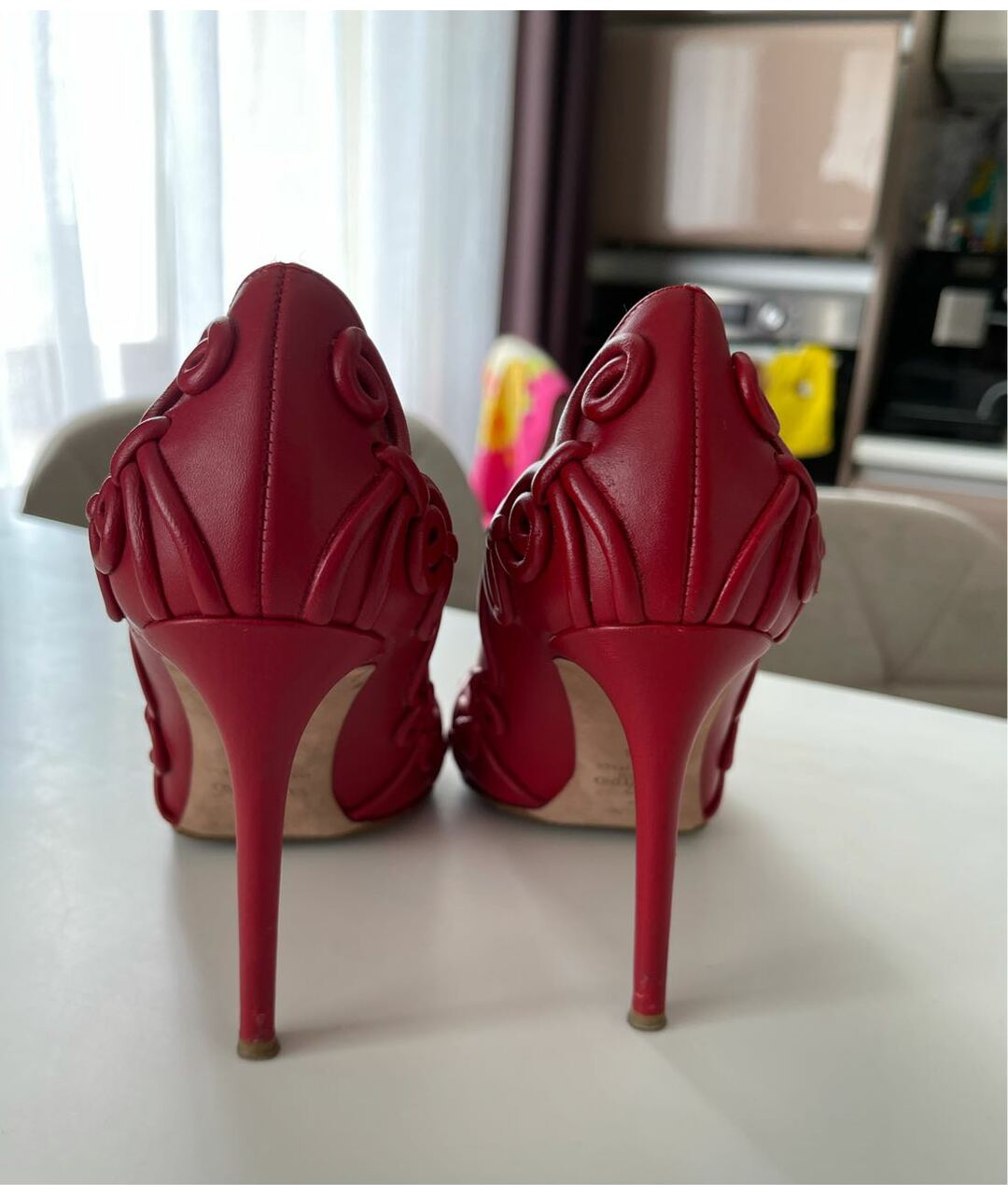 VALENTINO Красные кожаные туфли, фото 3