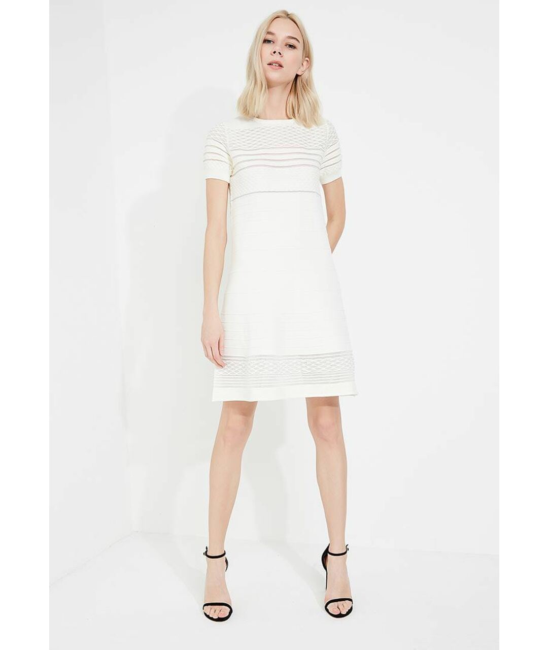 TWIN-SET Белое вискозное платье, фото 5