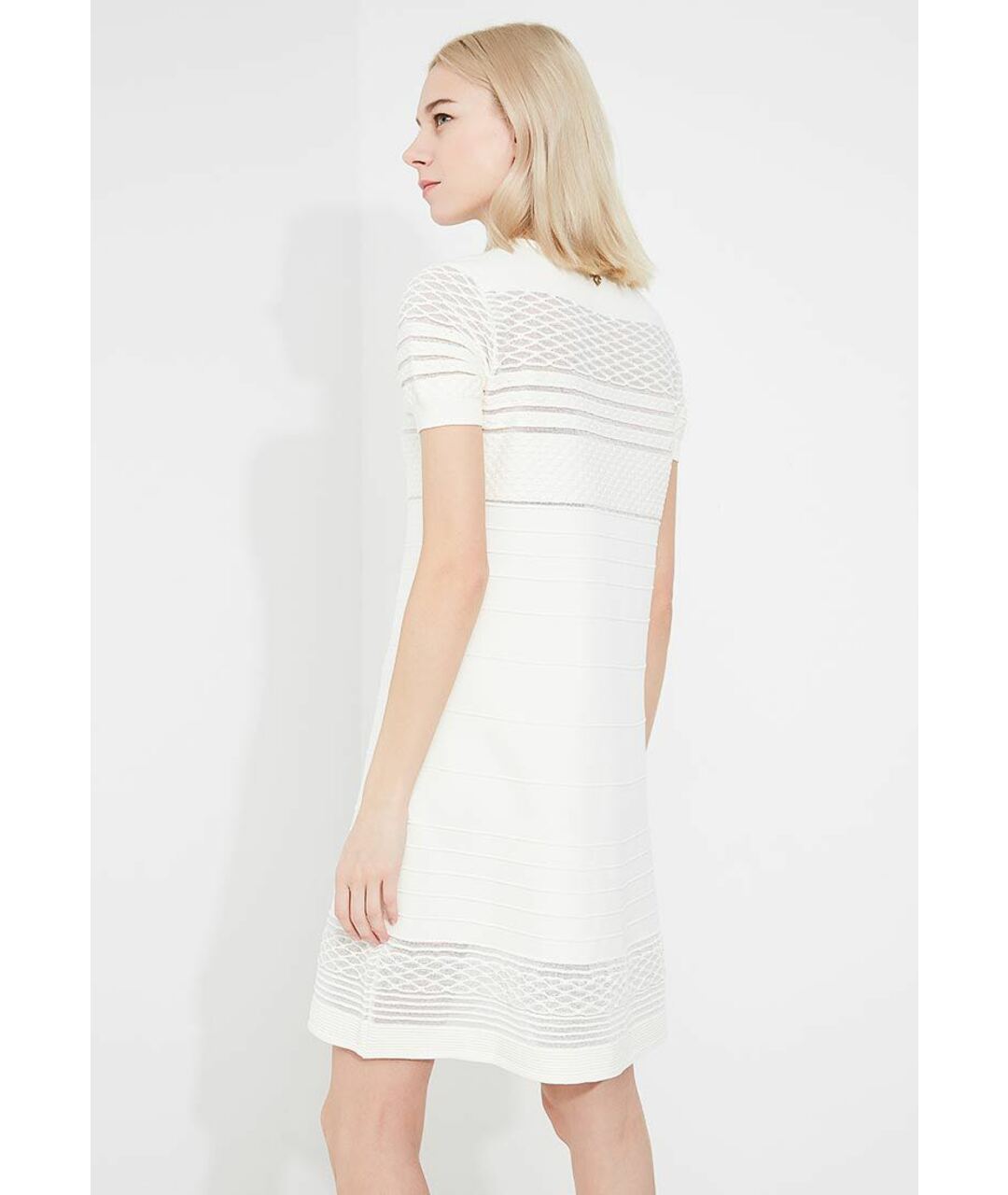 TWIN-SET Белое вискозное платье, фото 2
