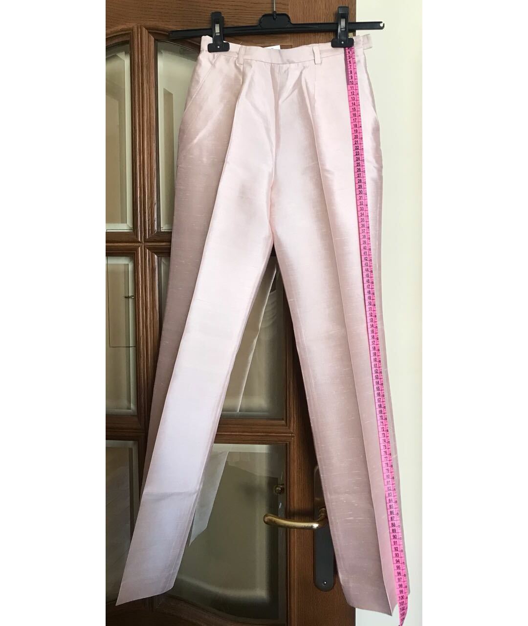 DOLCE&GABBANA Розовые шелковые прямые брюки, фото 8