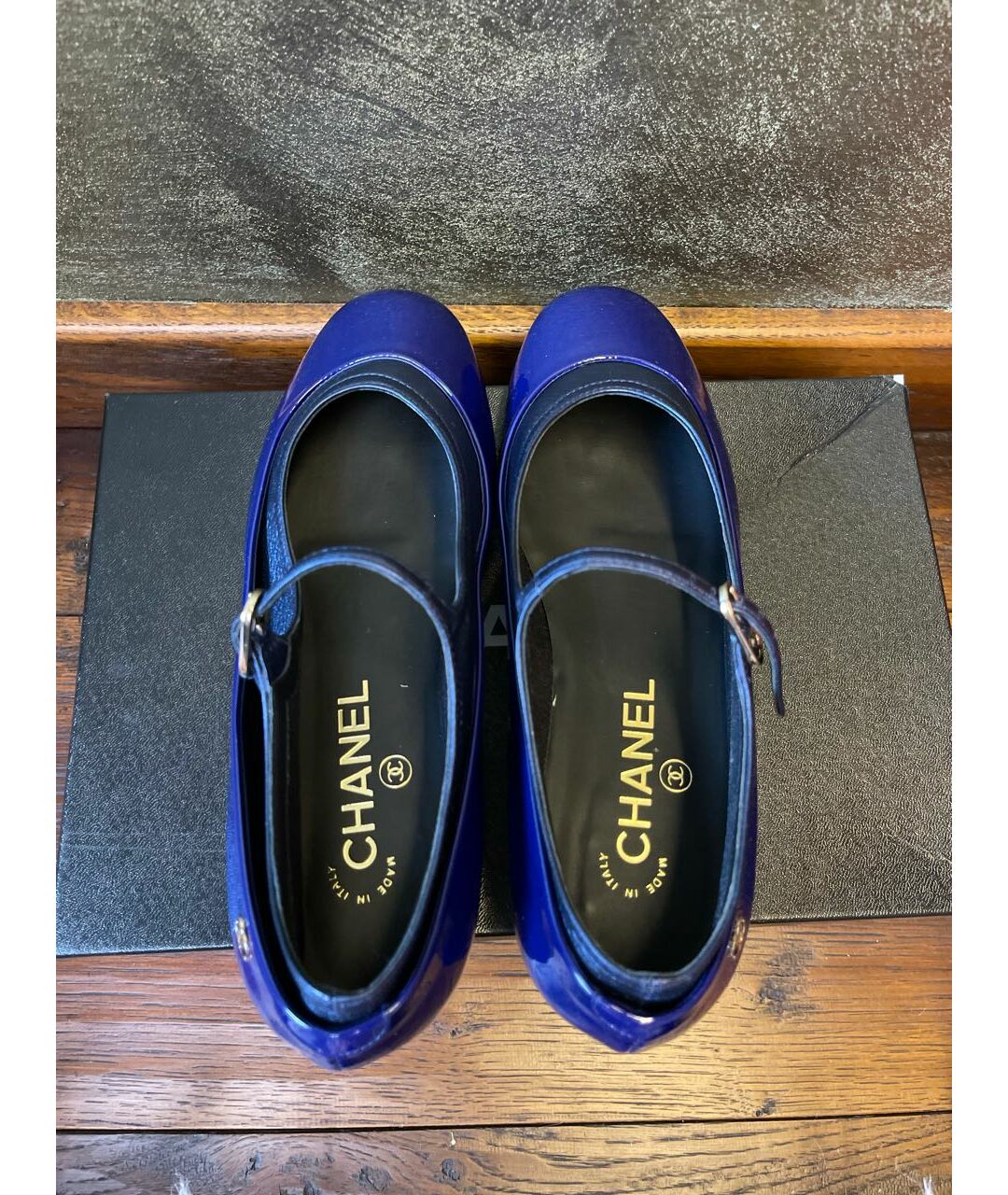 CHANEL PRE-OWNED Синие кожаные туфли, фото 3