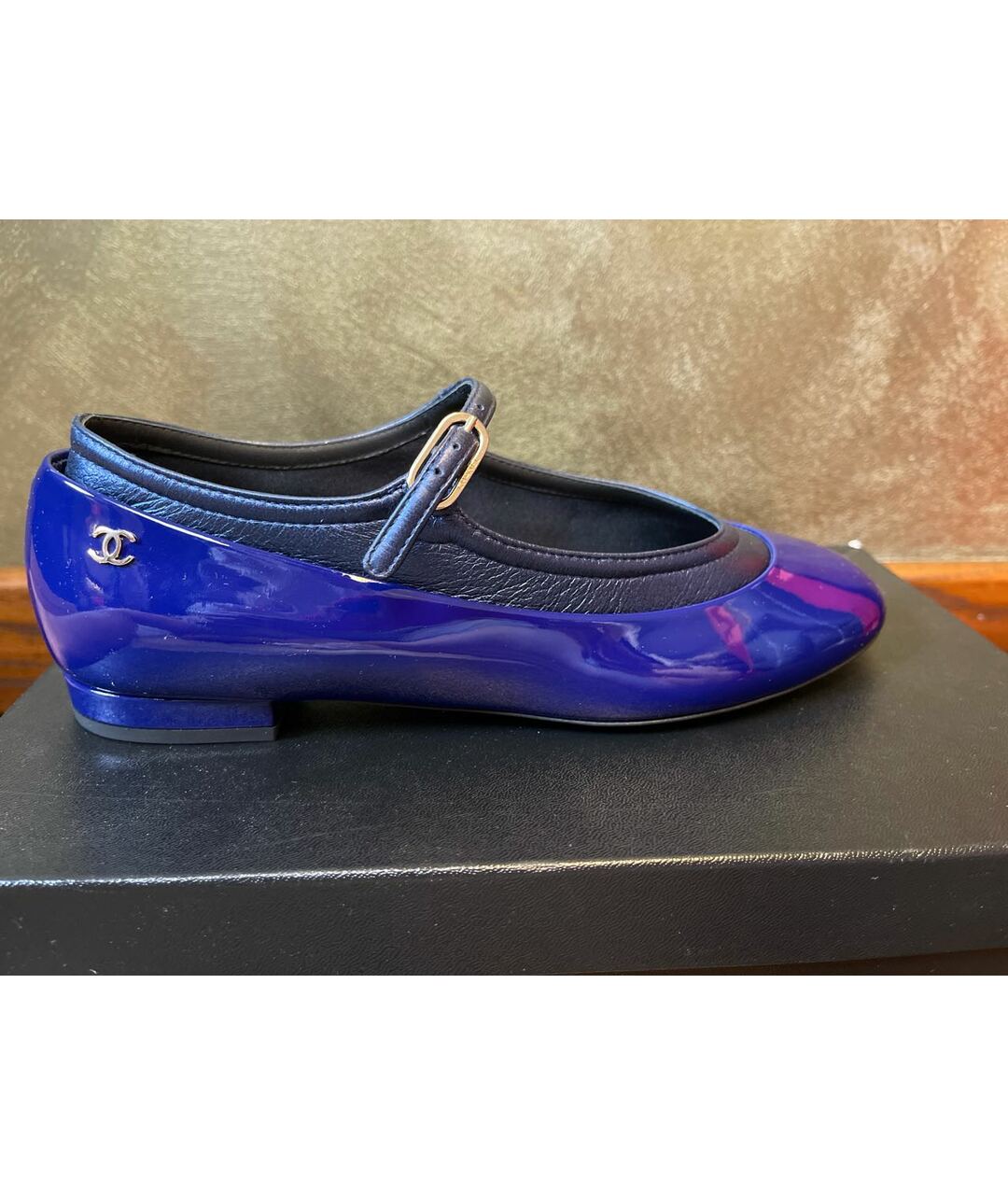 CHANEL PRE-OWNED Синие кожаные туфли, фото 6