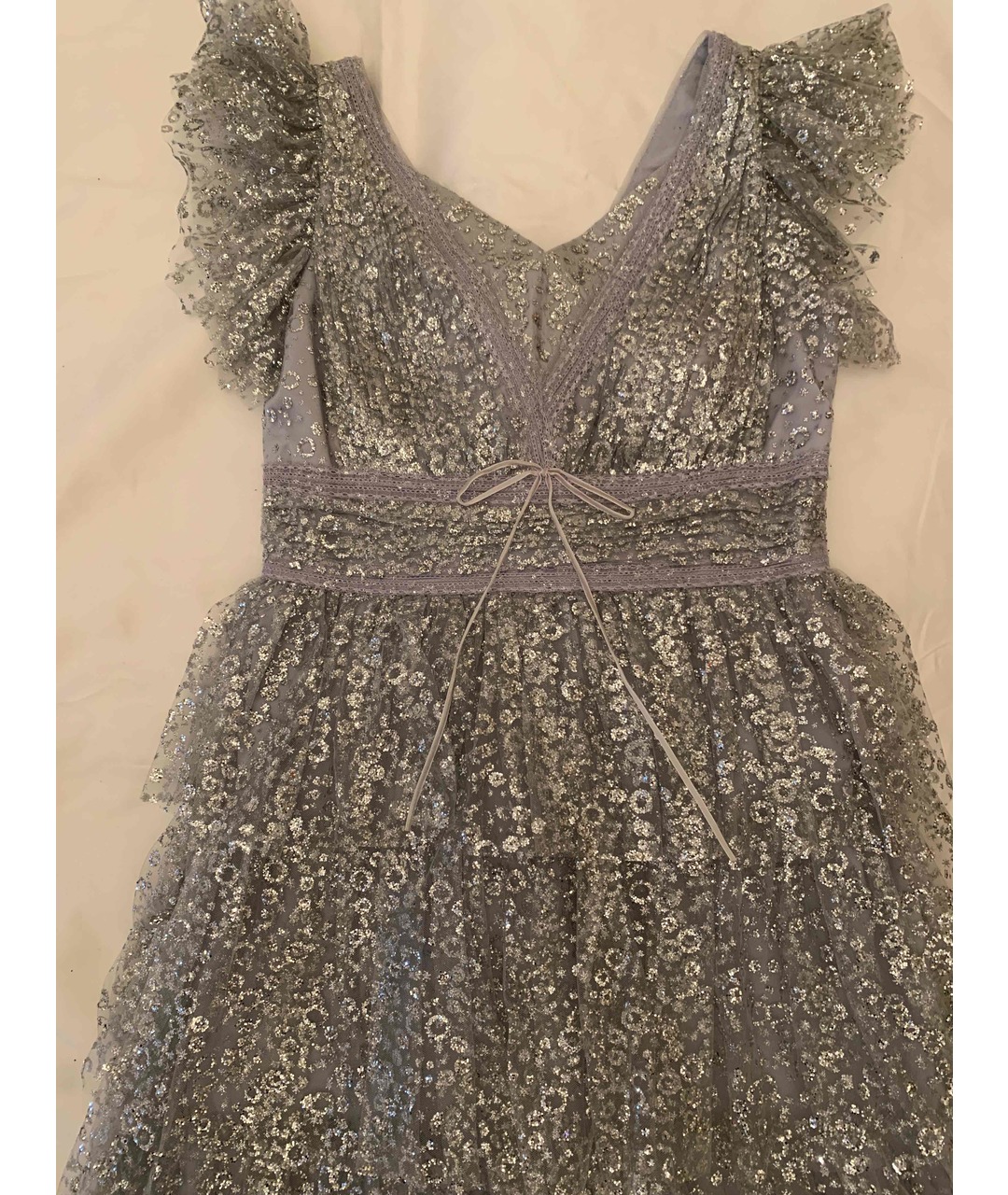 MARCHESA NOTTE Серое полиэстеровое вечернее платье, фото 3