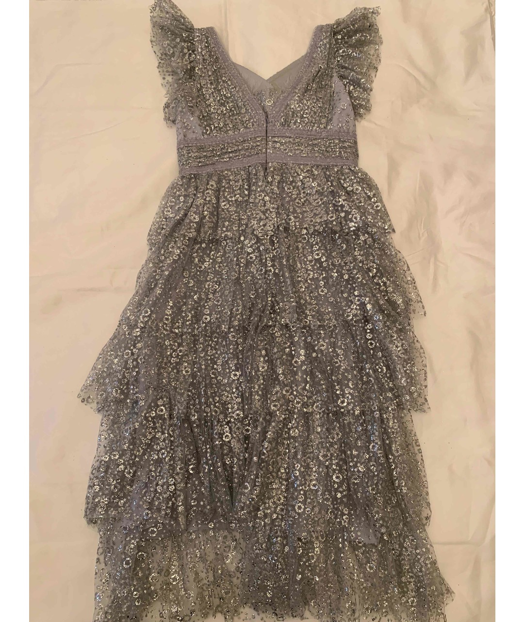 MARCHESA NOTTE Серое полиэстеровое вечернее платье, фото 2
