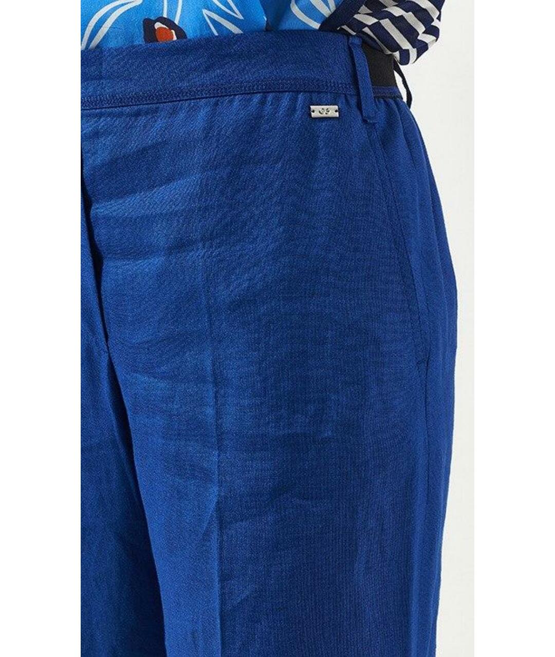 ESCADA Синие льняные прямые брюки, фото 5