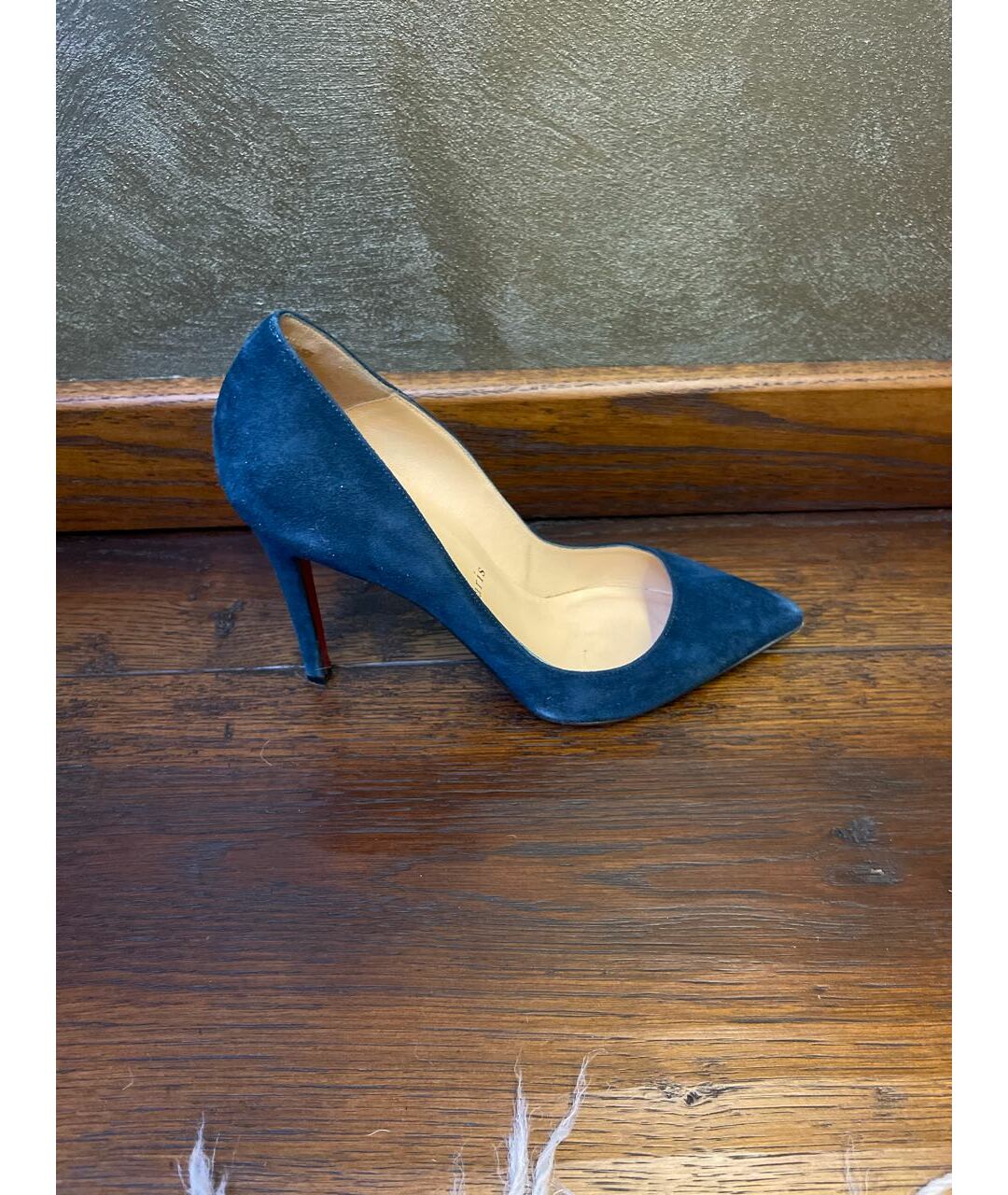 CHRISTIAN LOUBOUTIN Синие замшевые туфли, фото 5