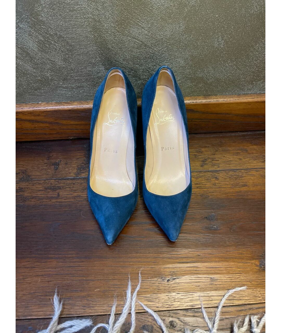 CHRISTIAN LOUBOUTIN Синие замшевые туфли, фото 2