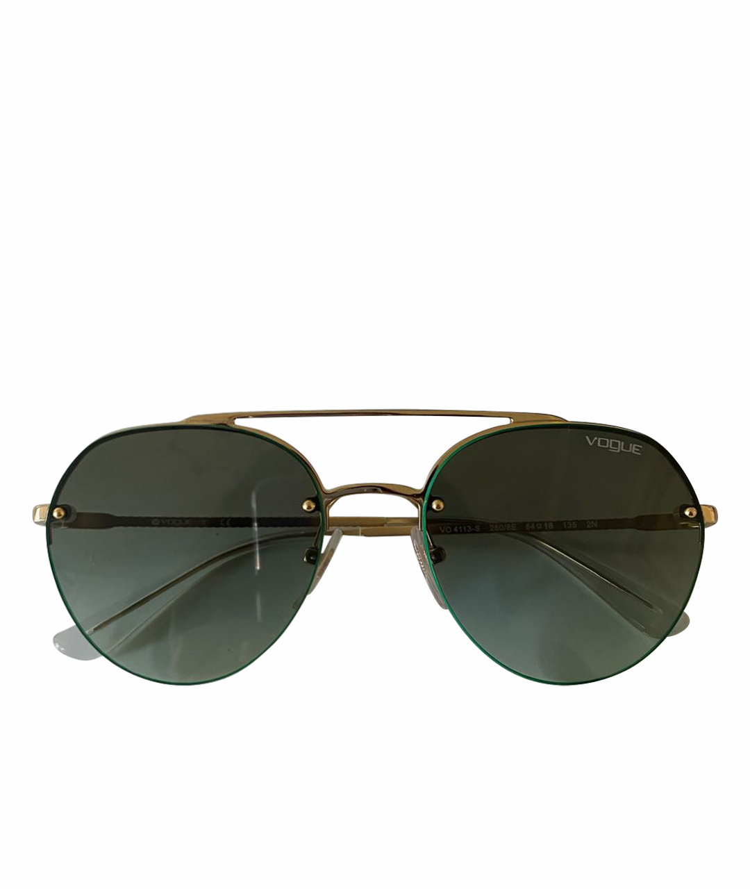 VOGUE EYEWEAR Зеленые металлические солнцезащитные очки, фото 1