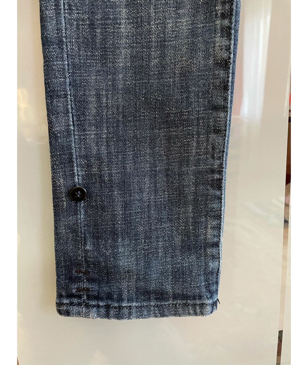 EMPORIO ARMANI Синие хлопко-эластановые джинсы слим, фото 6