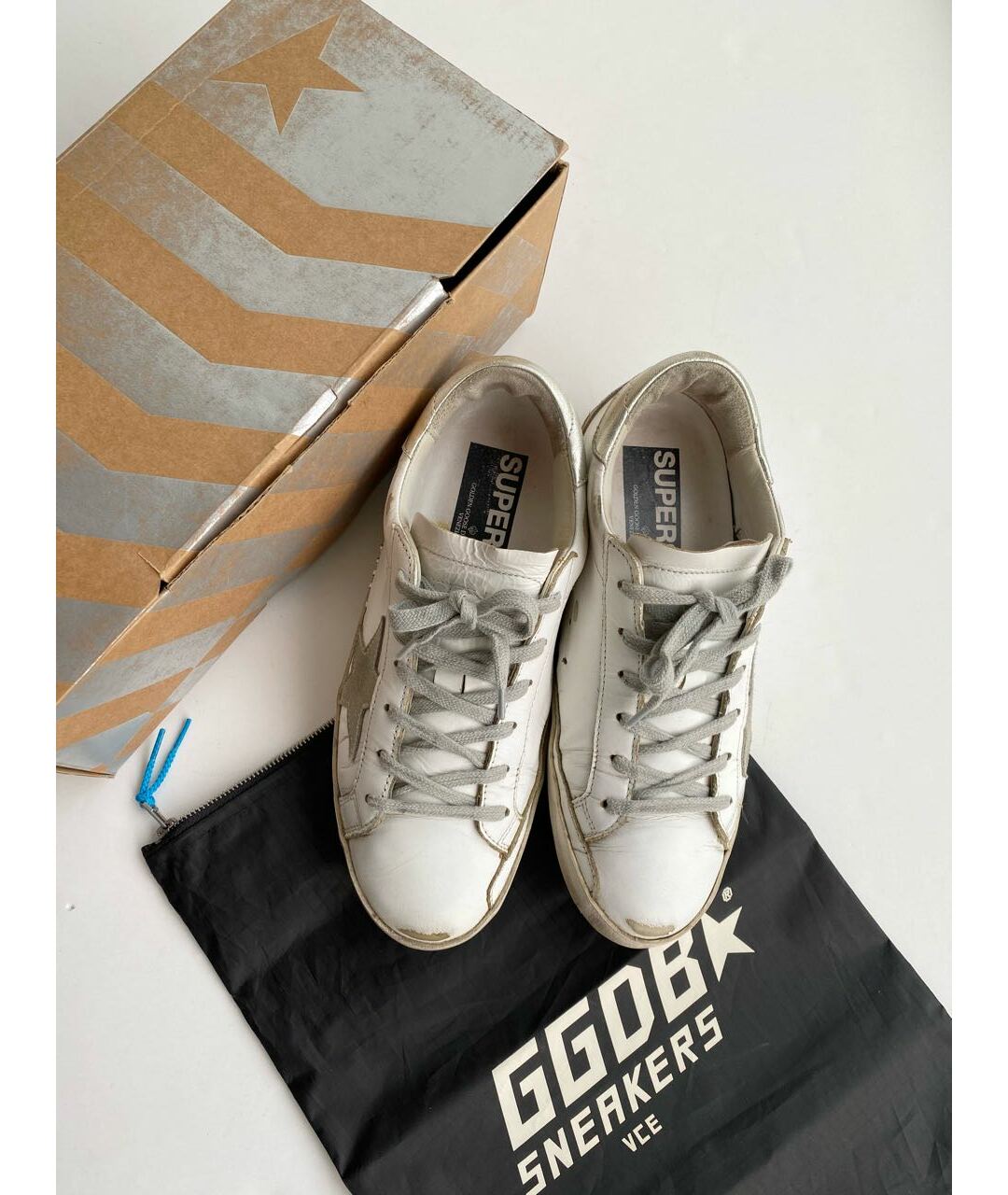 GOLDEN GOOSE DELUXE BRAND Белые кожаные кроссовки, фото 6