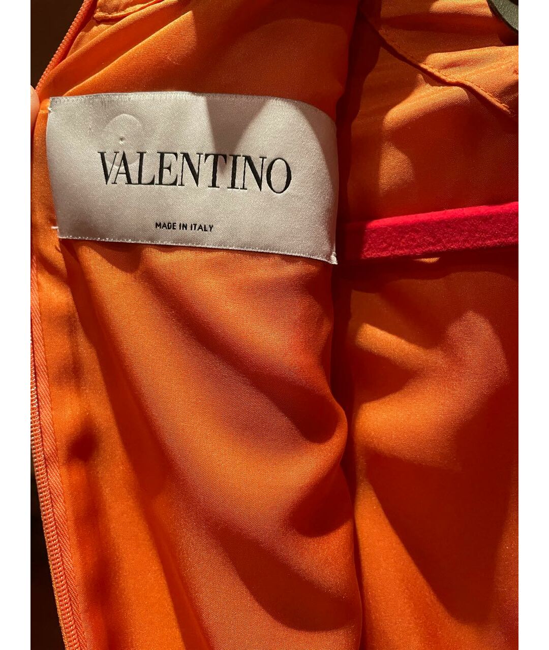VALENTINO Оранжевое шелковое повседневное платье, фото 3