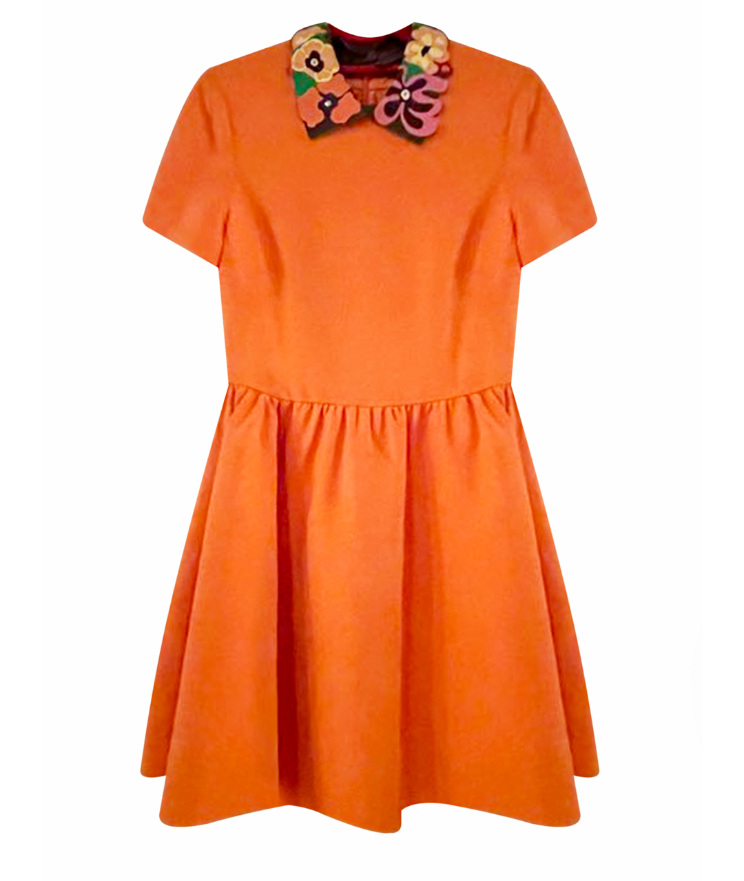 VALENTINO Оранжевое шелковое повседневное платье, фото 1