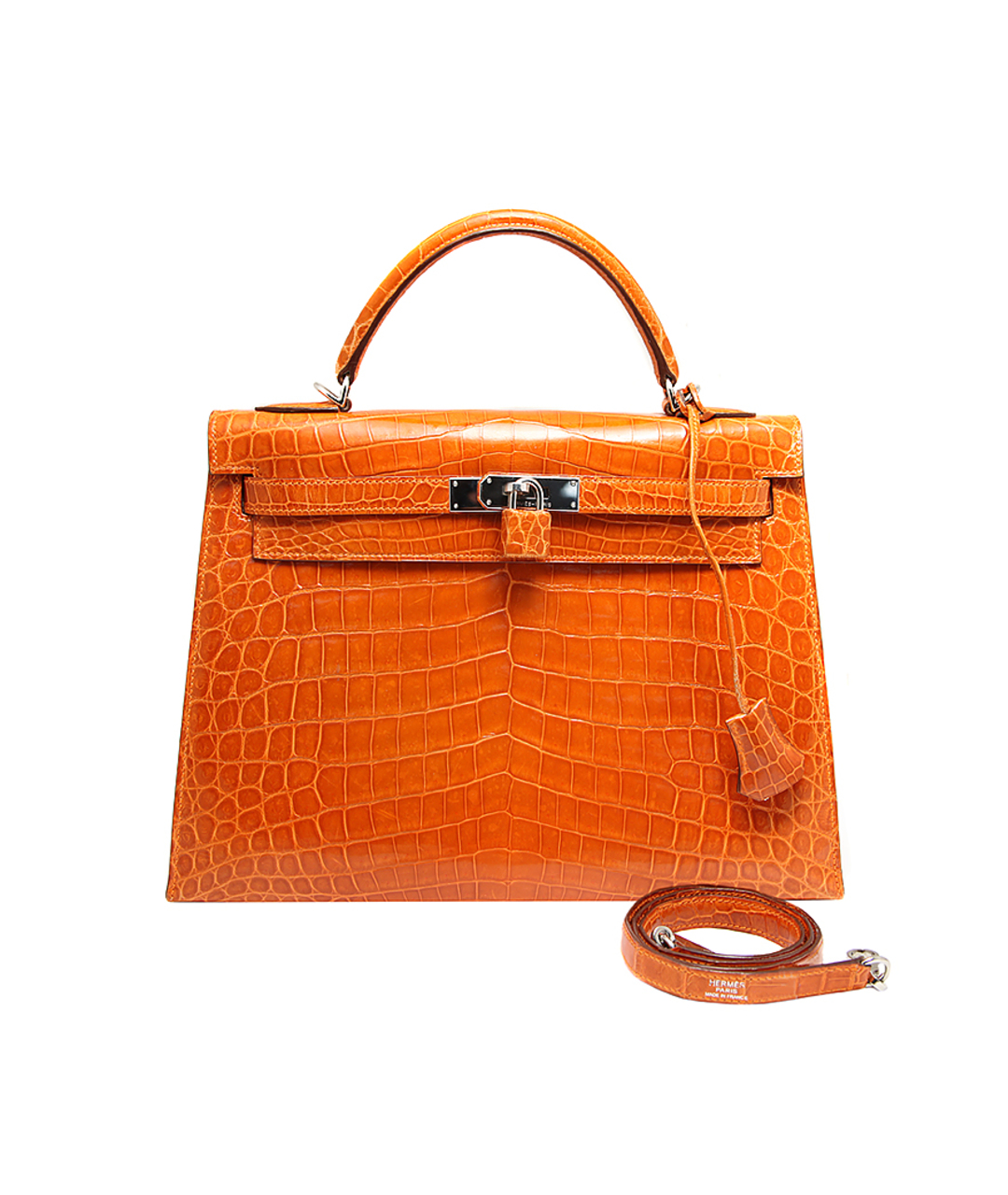 HERMES PRE-OWNED Оранжевая сумка с короткими ручками из экзотической кожи, фото 1