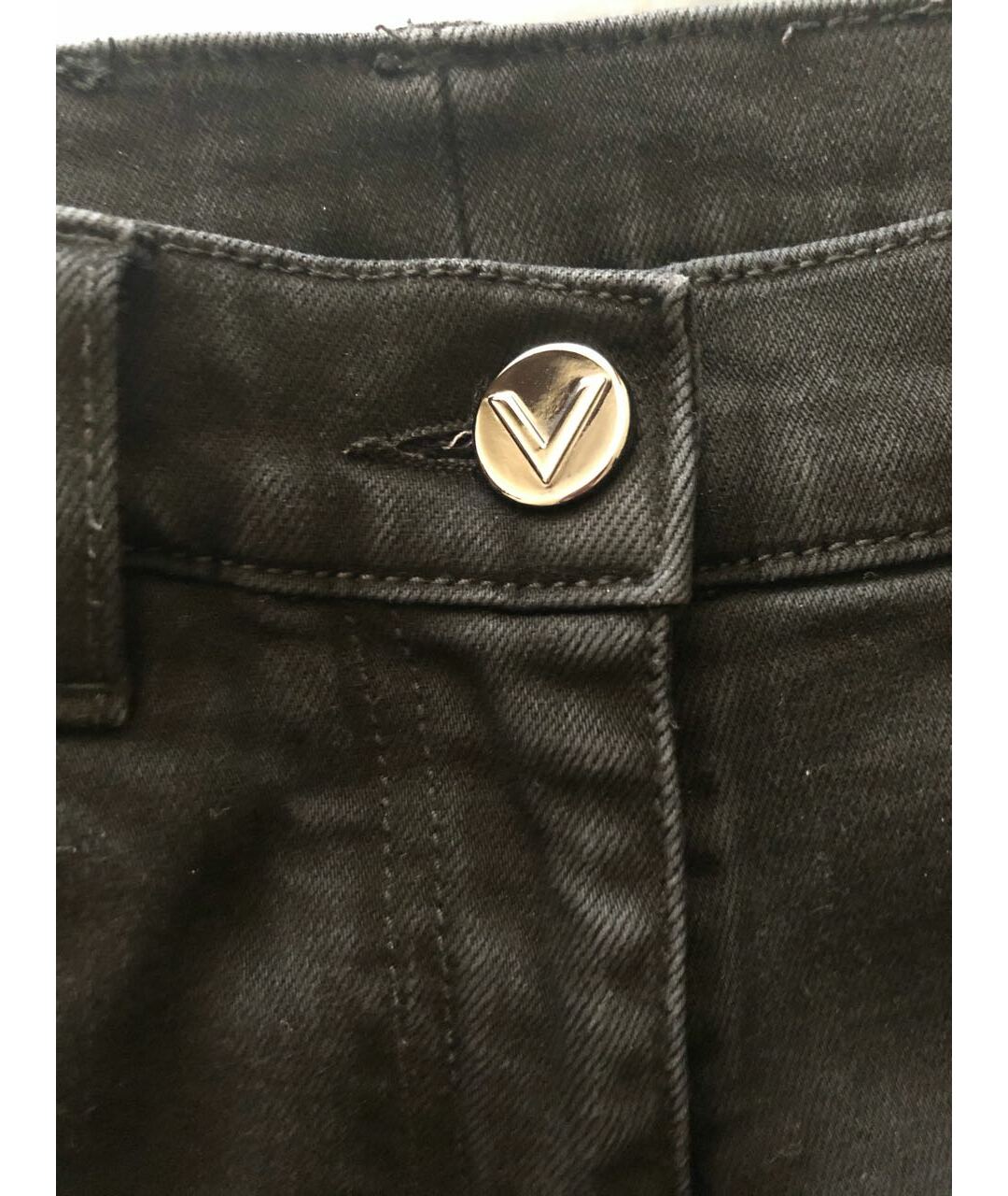 VALENTINO Черные хлопковые джинсы слим, фото 4