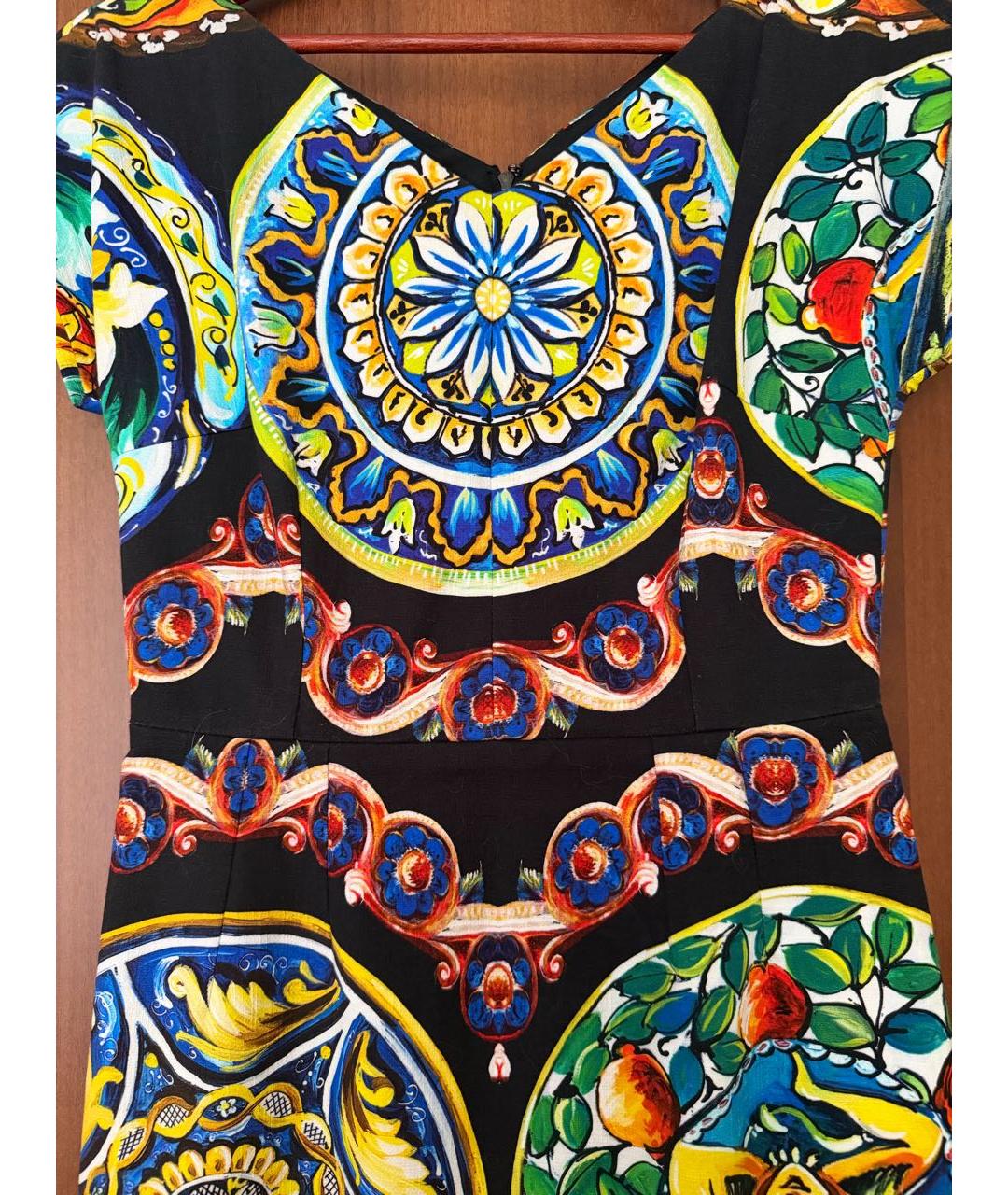 DOLCE&GABBANA Мульти хлопковое повседневное платье, фото 4