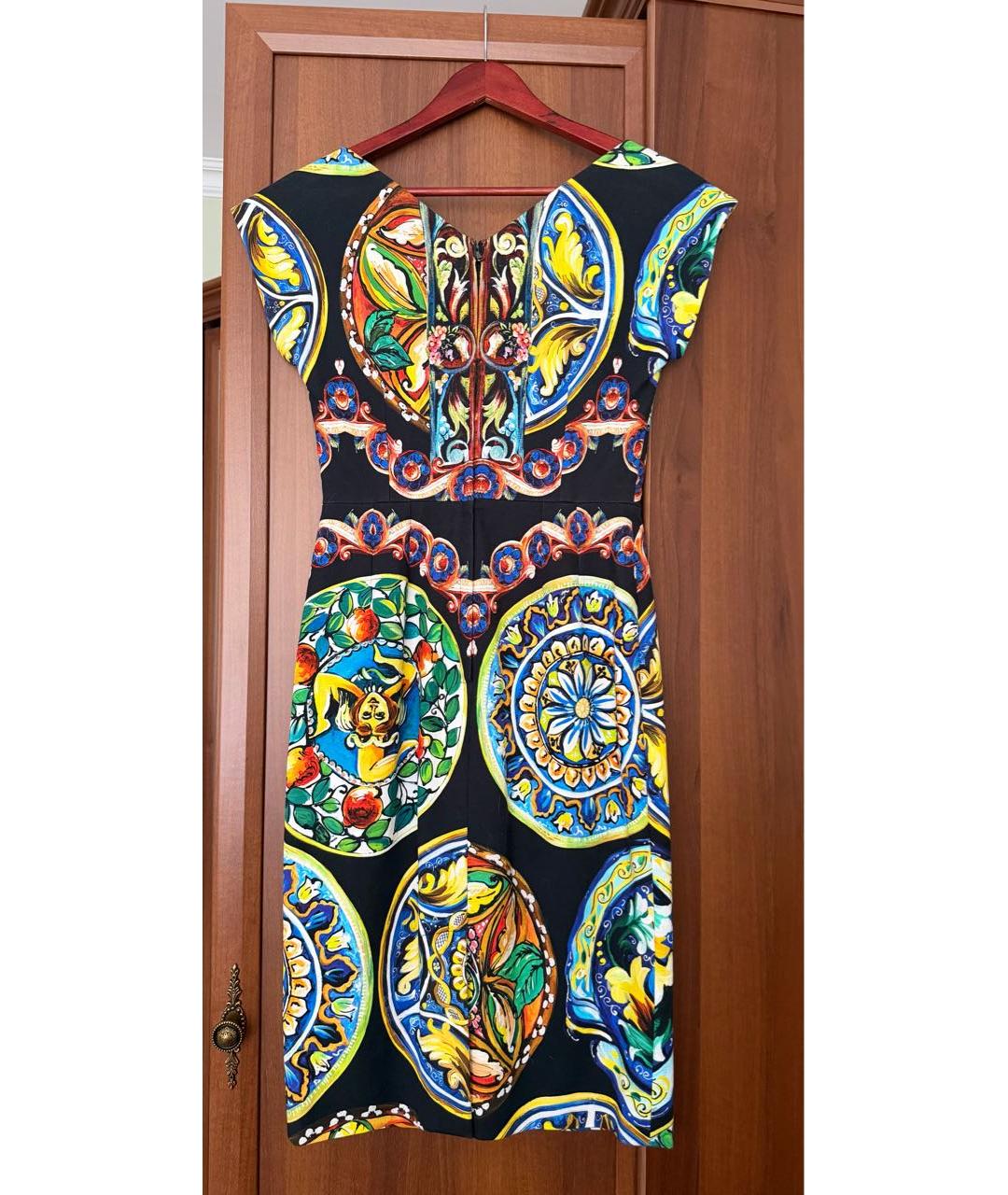 DOLCE&GABBANA Мульти хлопковое повседневное платье, фото 2