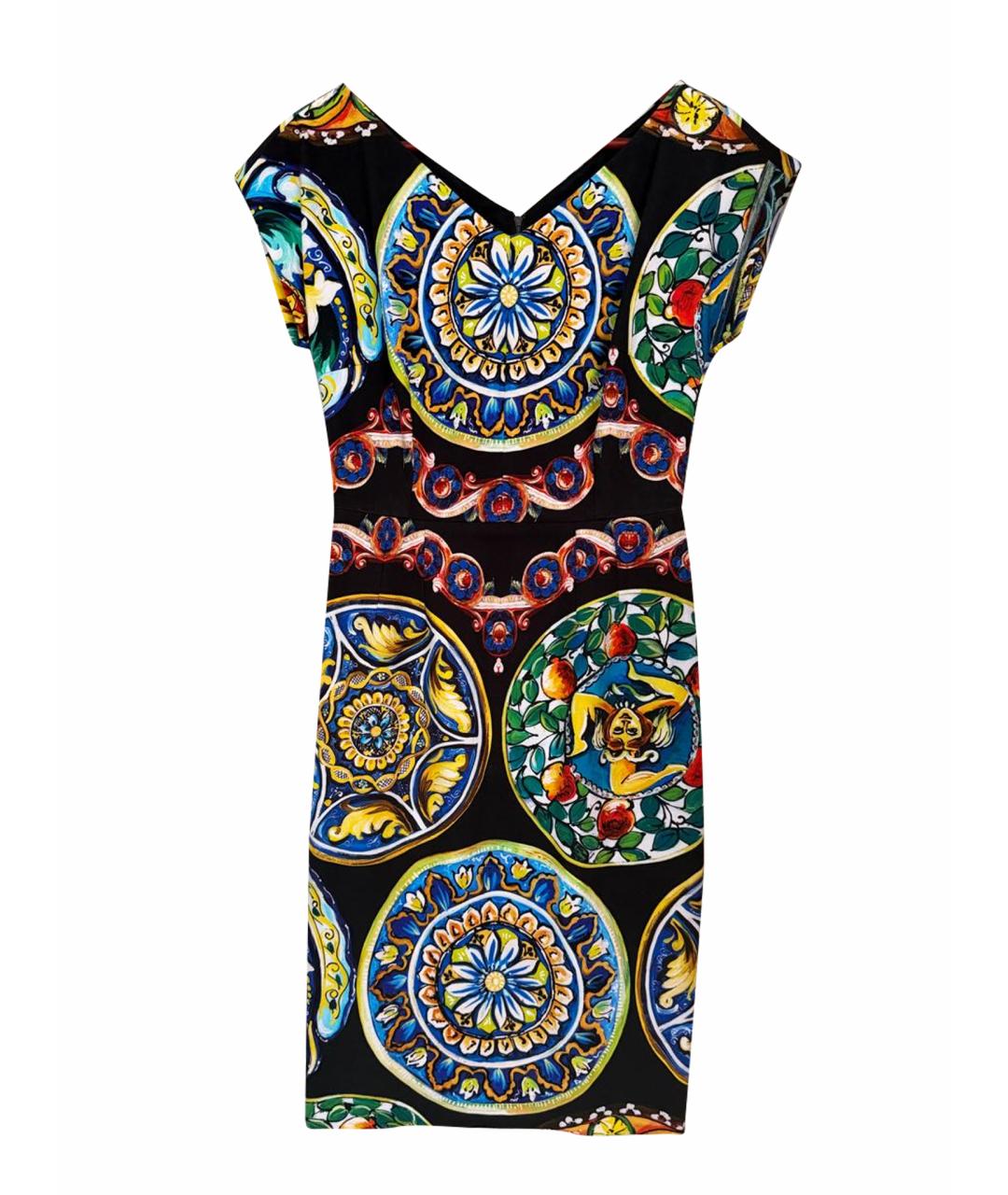 DOLCE&GABBANA Мульти хлопковое повседневное платье, фото 1