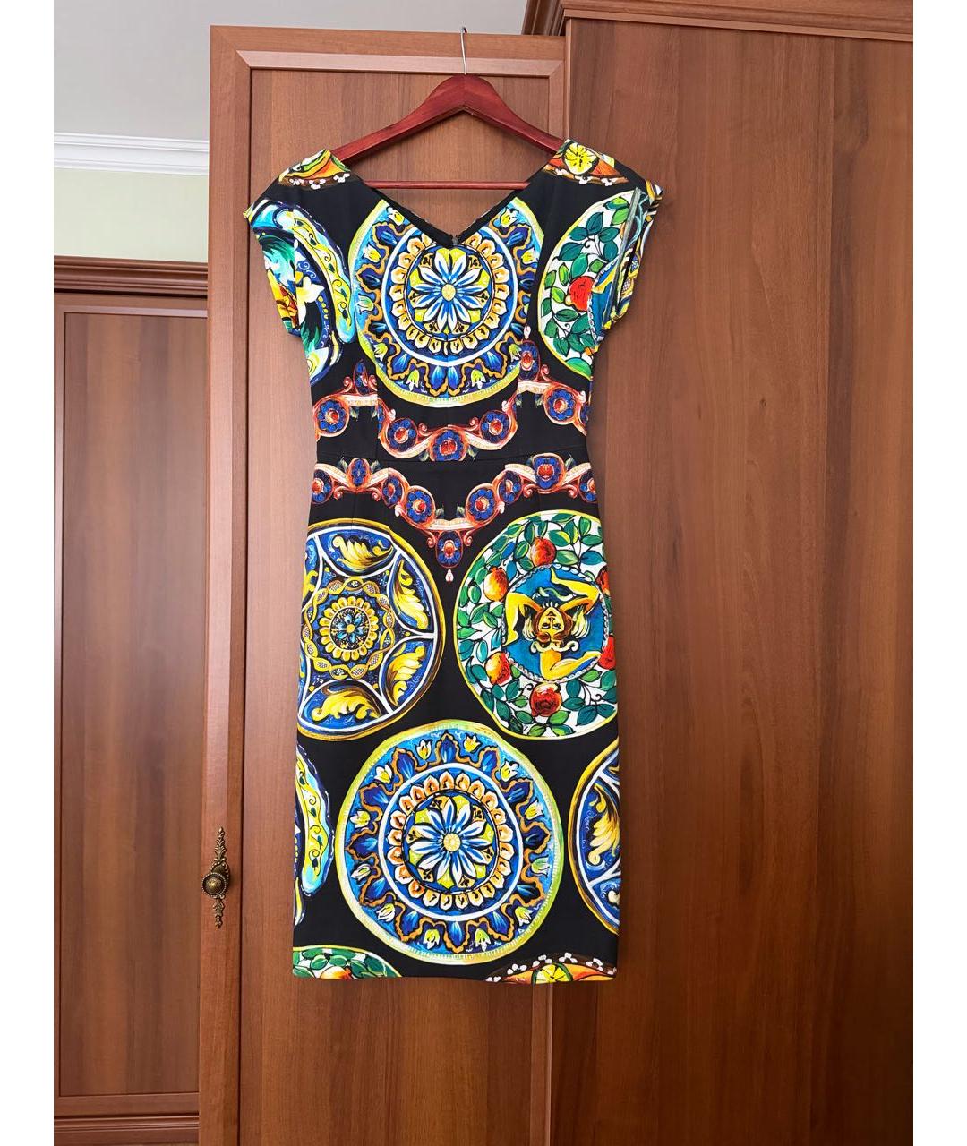 DOLCE&GABBANA Мульти хлопковое повседневное платье, фото 5