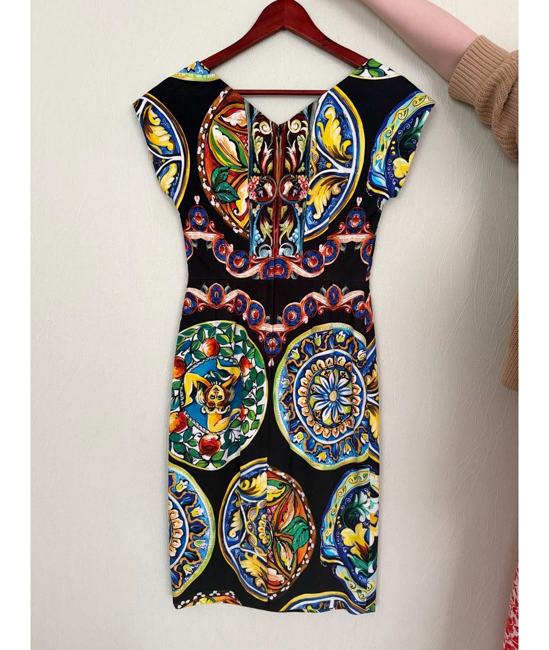 DOLCE&GABBANA Мульти хлопковое повседневное платье, фото 2