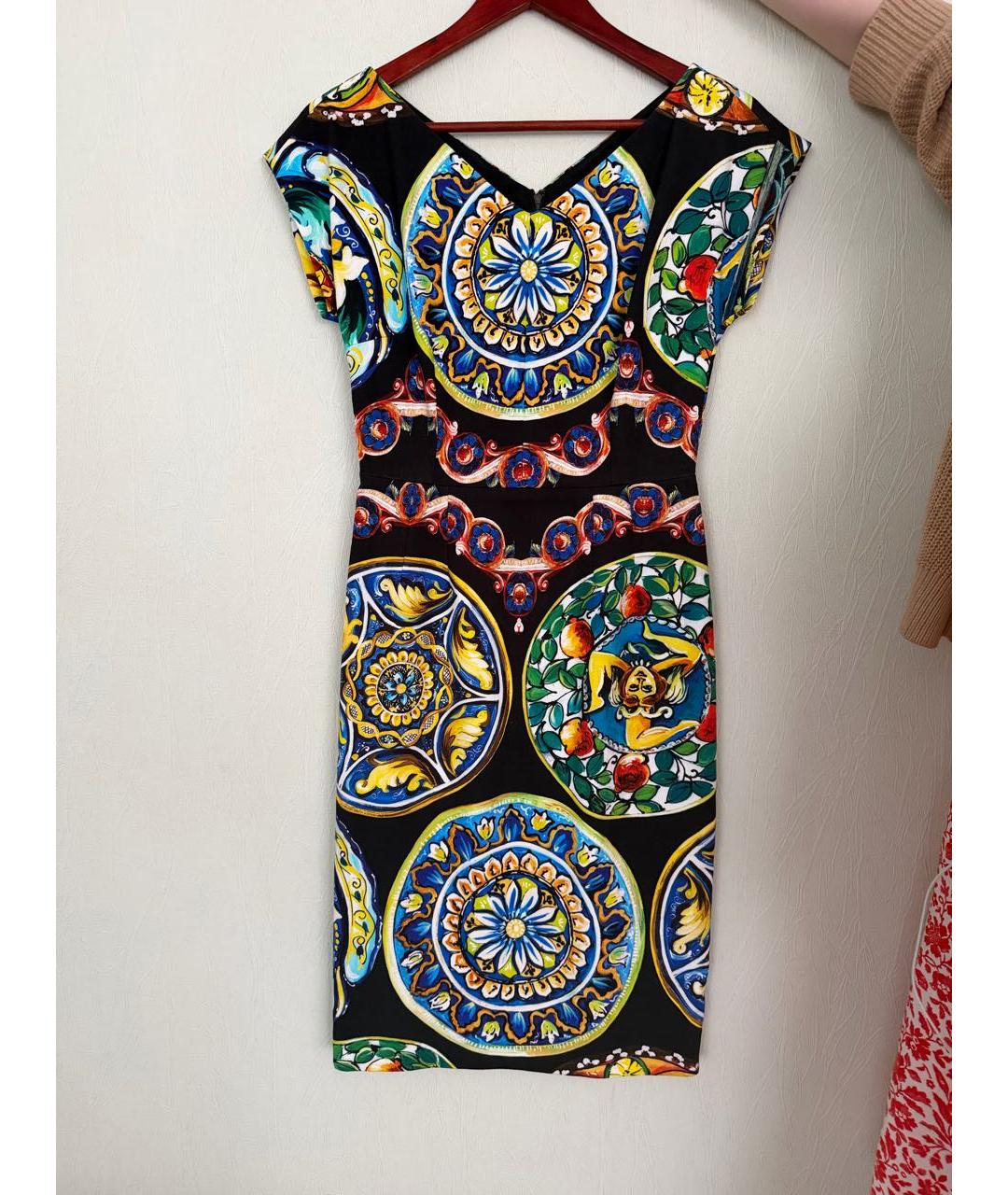 DOLCE&GABBANA Мульти хлопковое повседневное платье, фото 6