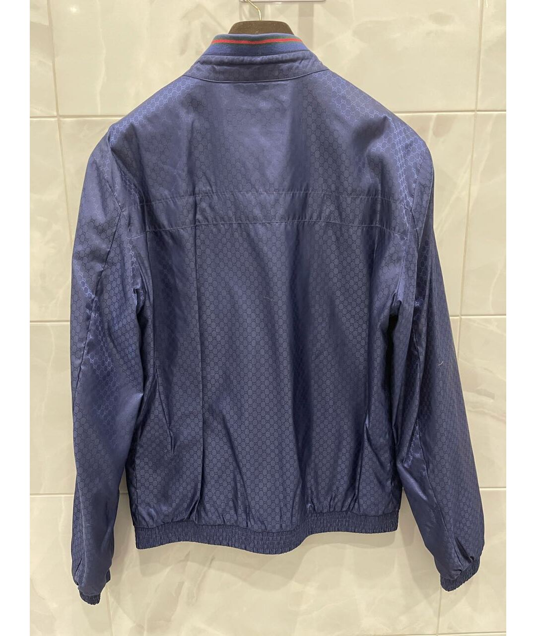 GUCCI Темно-синяя полиамидовая куртка, фото 2