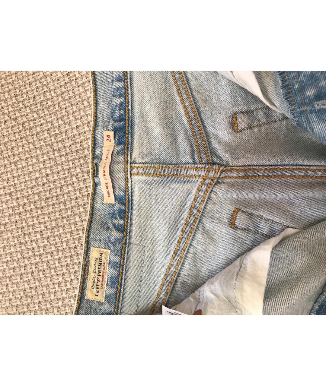 LEVI'S Голубые хлопковые прямые джинсы, фото 5