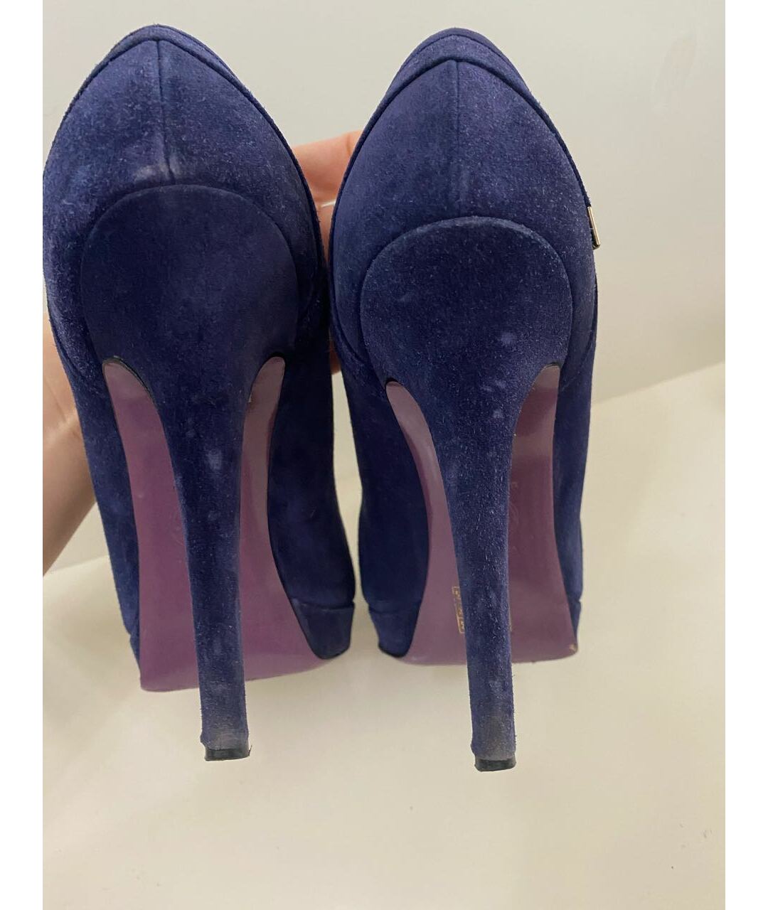 VERSACE Фиолетовые замшевые туфли, фото 5