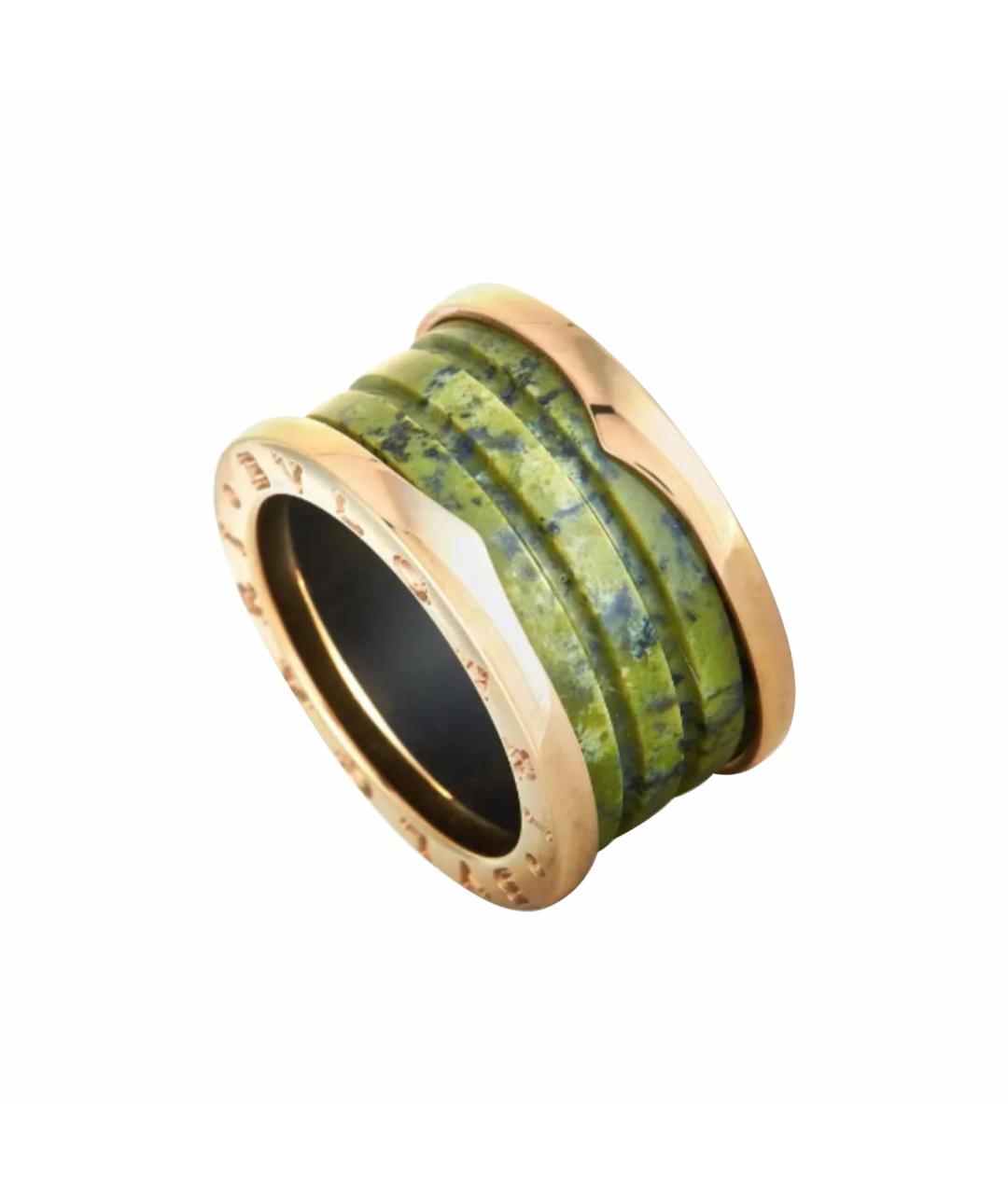BVLGARI Зеленые кольцо из розового золота, фото 1