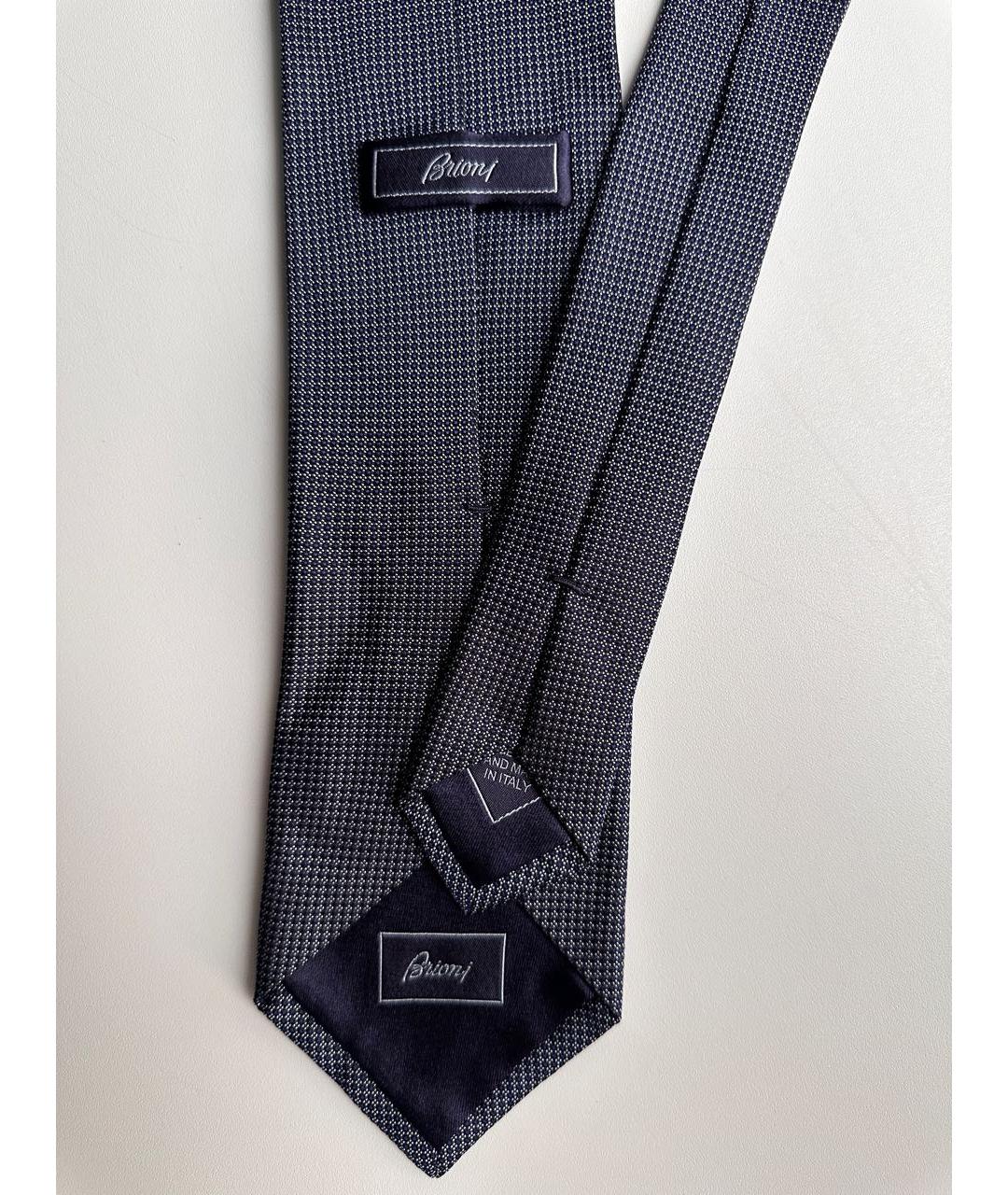 BRIONI Темно-синий шелковый галстук, фото 3