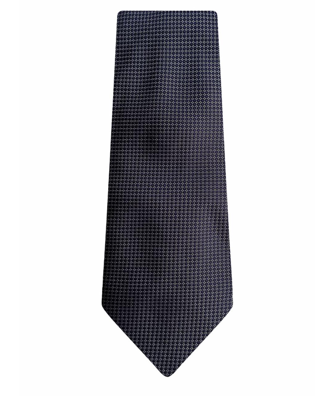 BRIONI Темно-синий шелковый галстук, фото 1