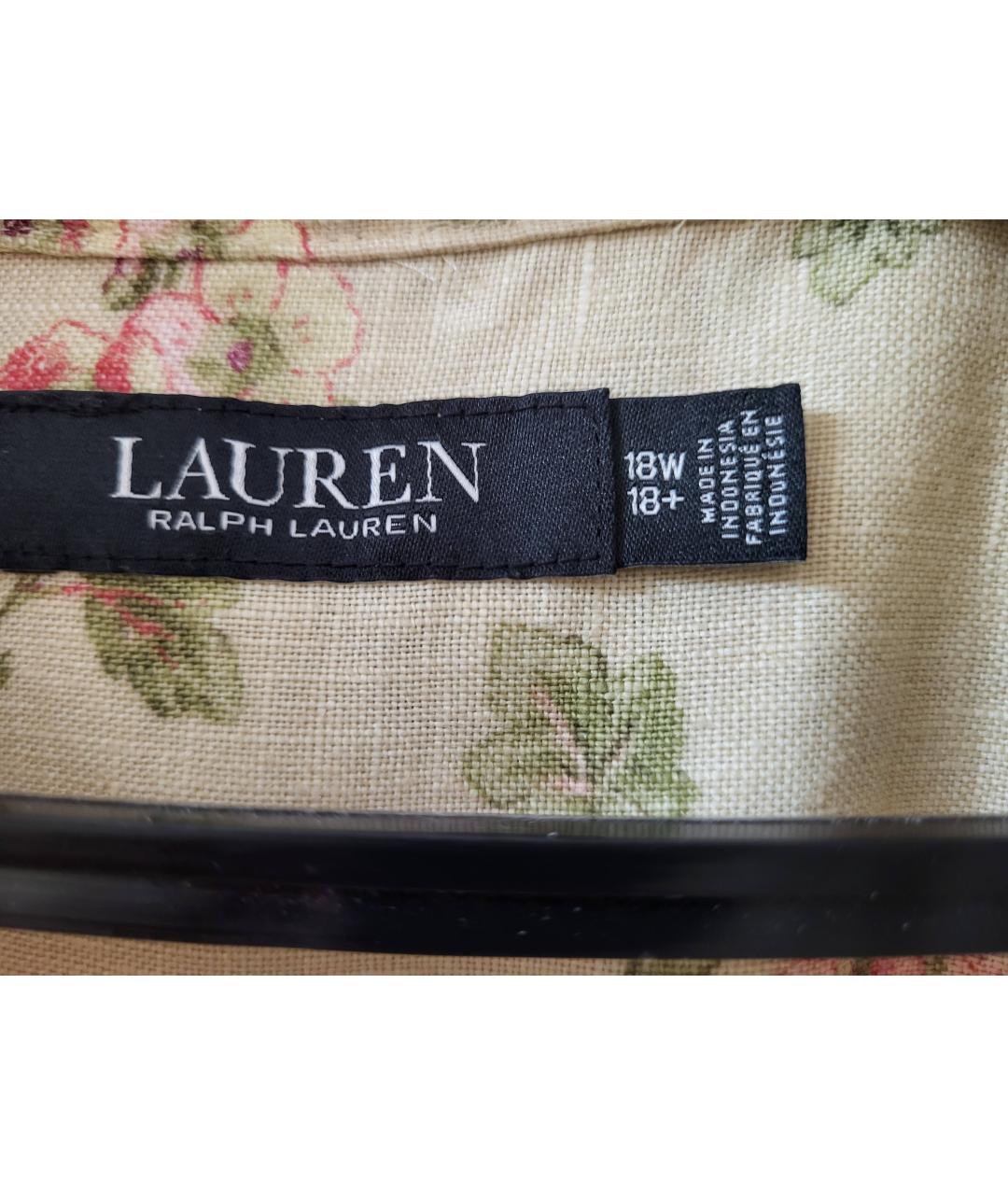 RALPH LAUREN Бежевое льняное повседневное платье, фото 4