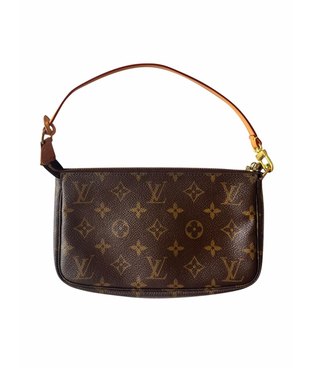 LOUIS VUITTON Коричневая кожаная сумка с короткими ручками, фото 1