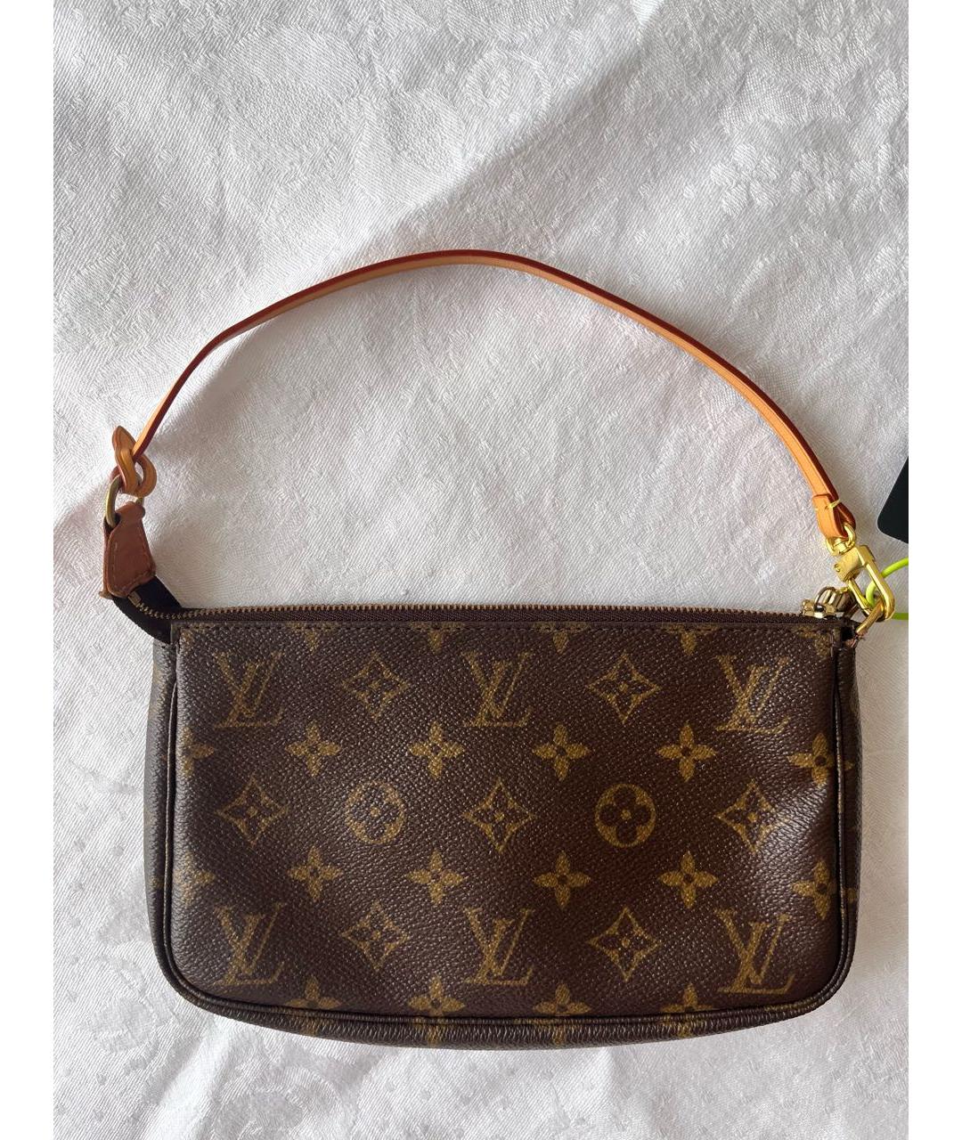 LOUIS VUITTON Коричневая кожаная сумка с короткими ручками, фото 9