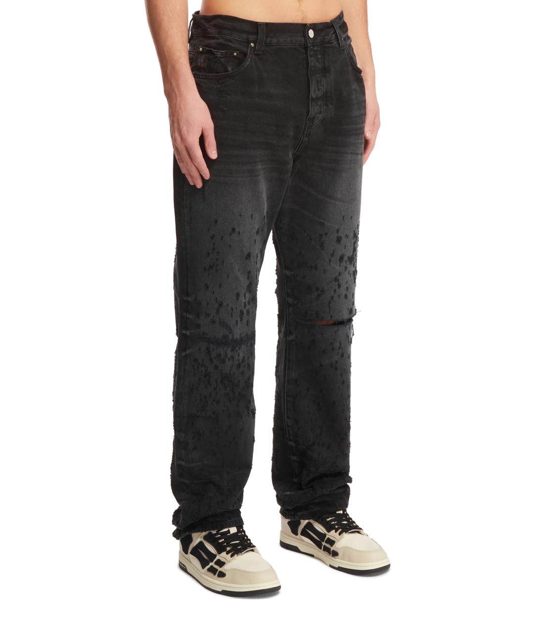 AMIRI Антрацитовые хлопковые прямые джинсы, фото 3