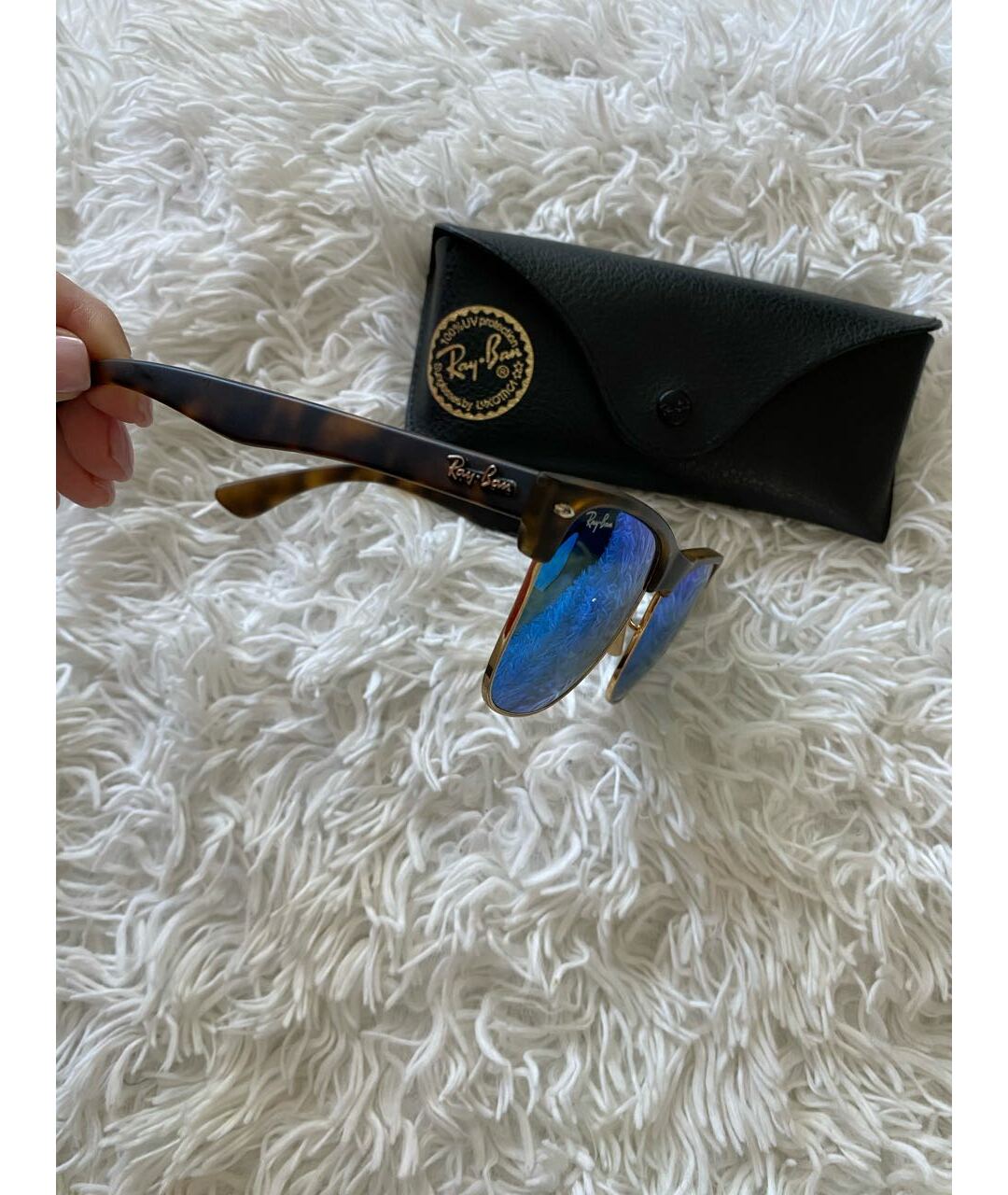 RAY BAN Синие пластиковые солнцезащитные очки, фото 6