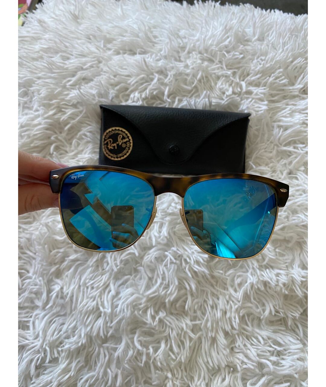 RAY BAN Синие пластиковые солнцезащитные очки, фото 4