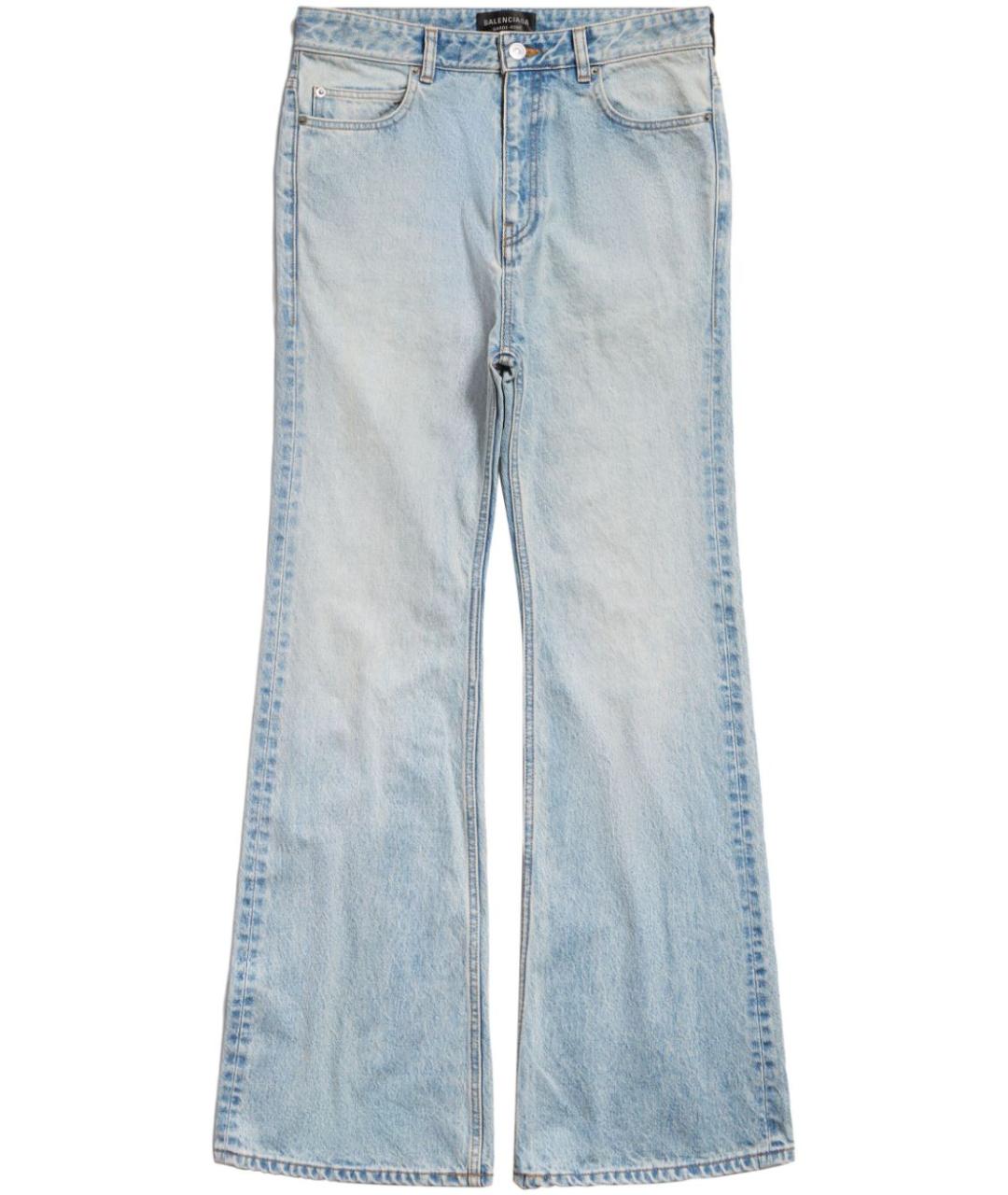 BALENCIAGA Голубые хлопковые джинсы клеш, фото 1