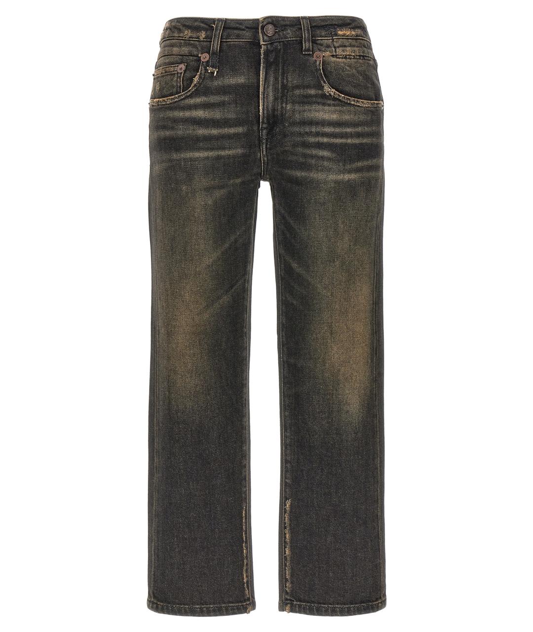 R13 Черные хлопковые прямые джинсы, фото 1