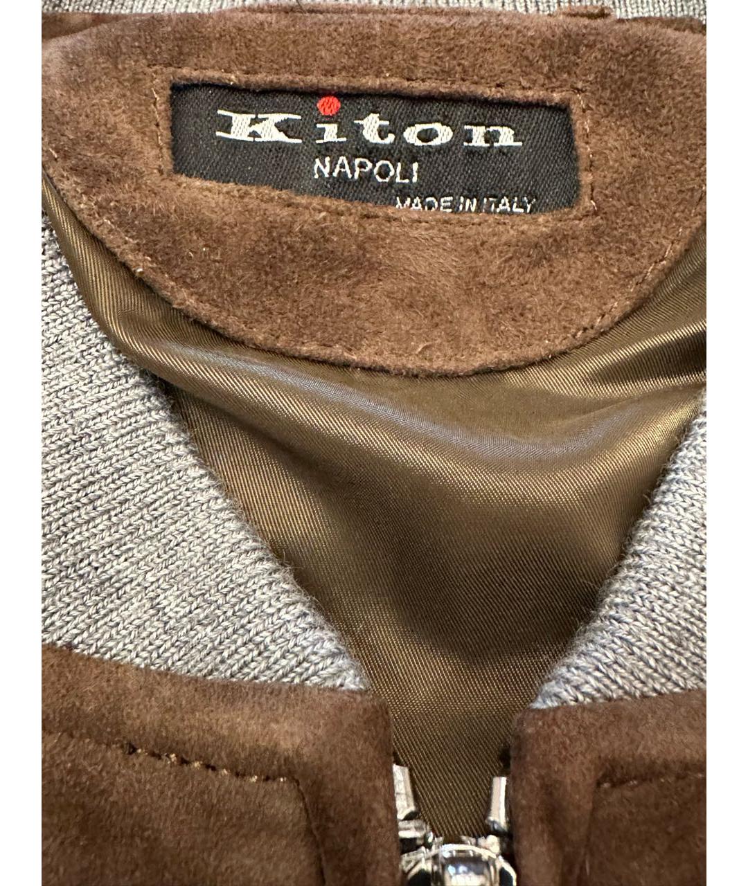 KITON Горчичная замшевая куртка, фото 3