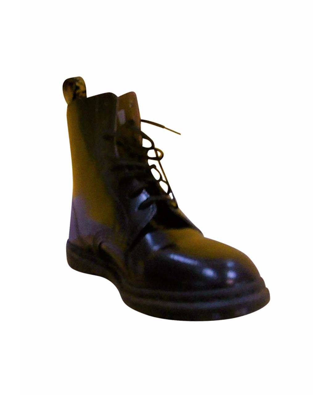 DR. MARTENS Черные высокие ботинки из лакированной кожи, фото 1